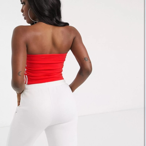 RED ADIDAS BANDEAU TUBE TOP, Size XS - Picture 7 of 14